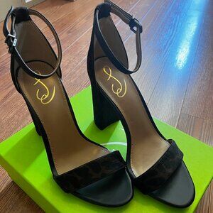 Sam Edelman YARO Calf Hair Heeled Sandal | Brown & Black | Size 10